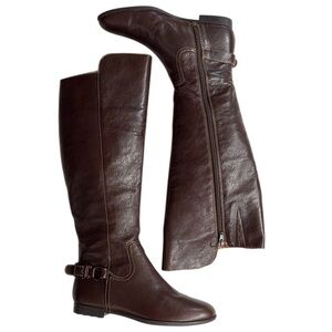 Like New Sofft Leather Claremont Knee High Boots Brown Size 6.5